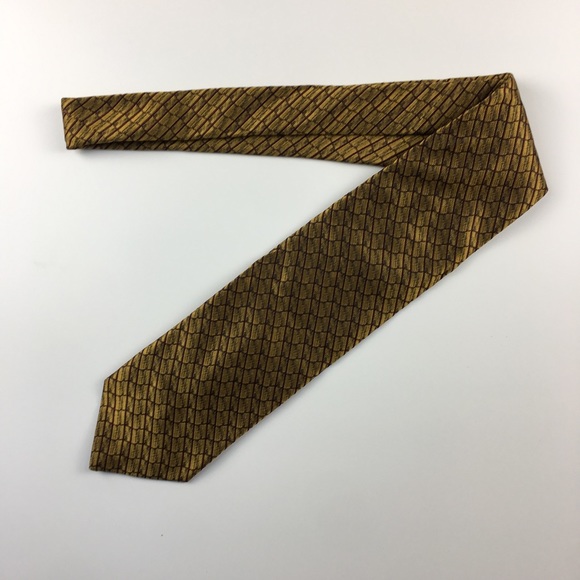 Valentino Collection Gold Pattern Mens Tie - Picture 2 of 4